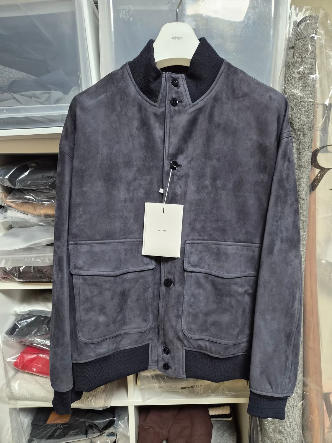 포터리 A-1 스웨이드 자켓 네이비 2 상품이미지6