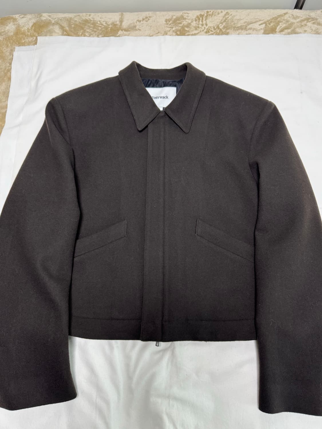 토니웩 / 버진울 크롭 블루종 (다크브라운) / L 상품이미지4