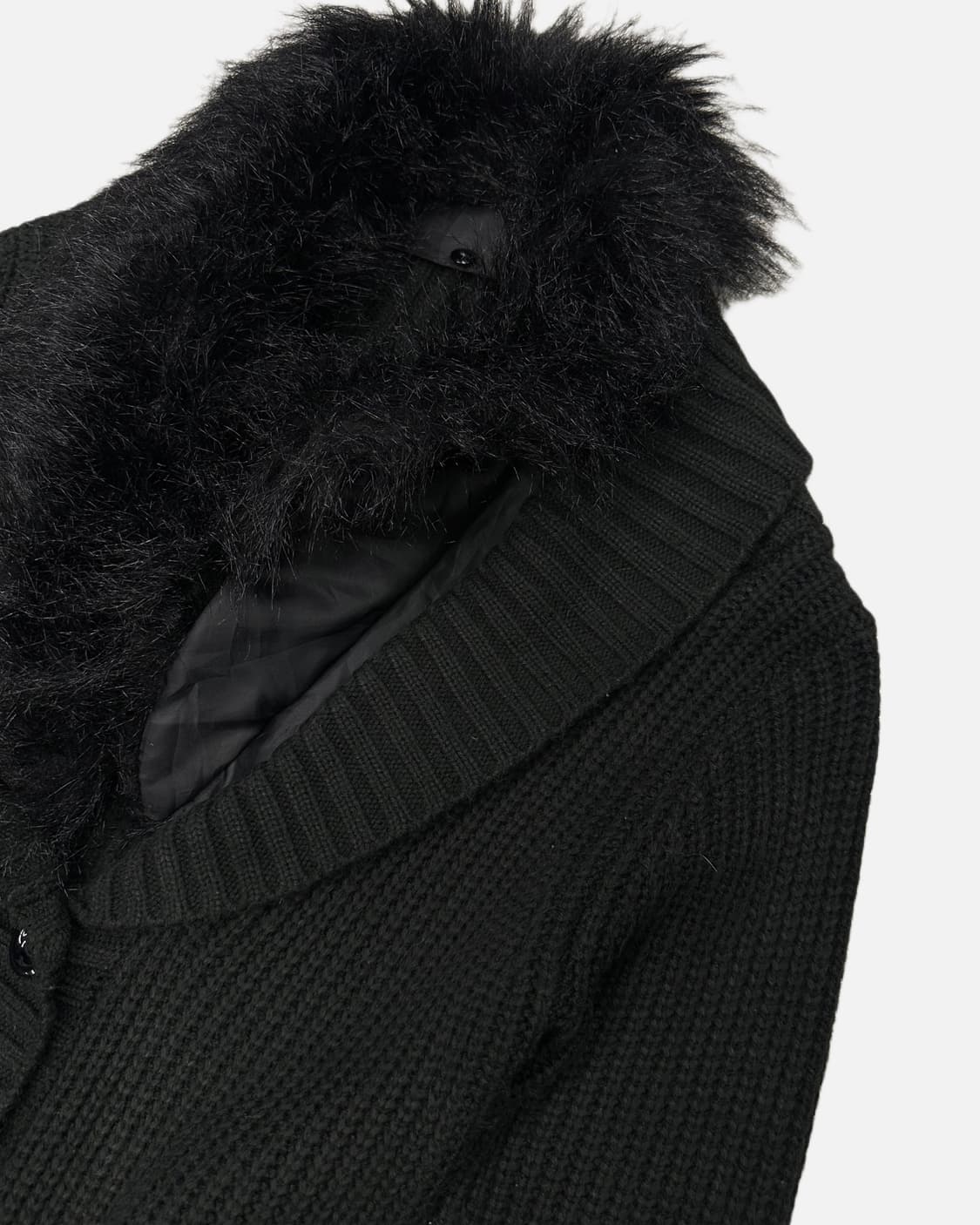 black fur belted knit coat 상품이미지4