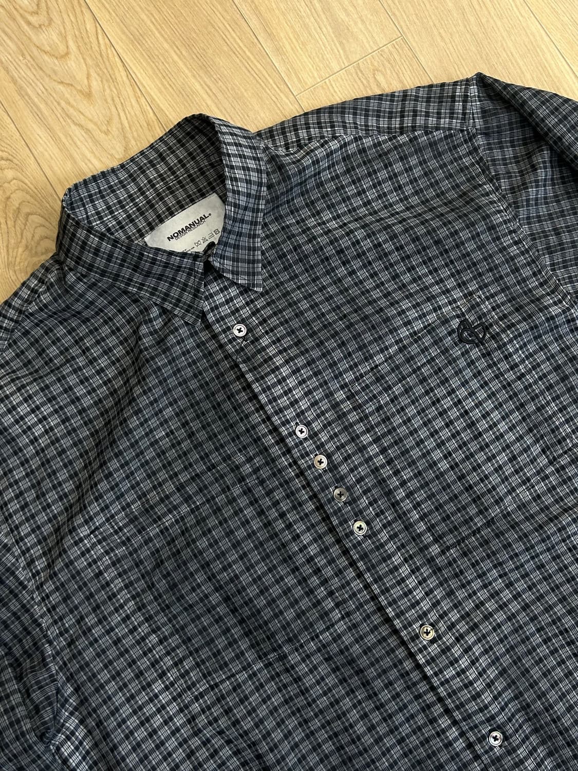 [L] NOMANUAL Oversized Check Shirt 상품이미지5