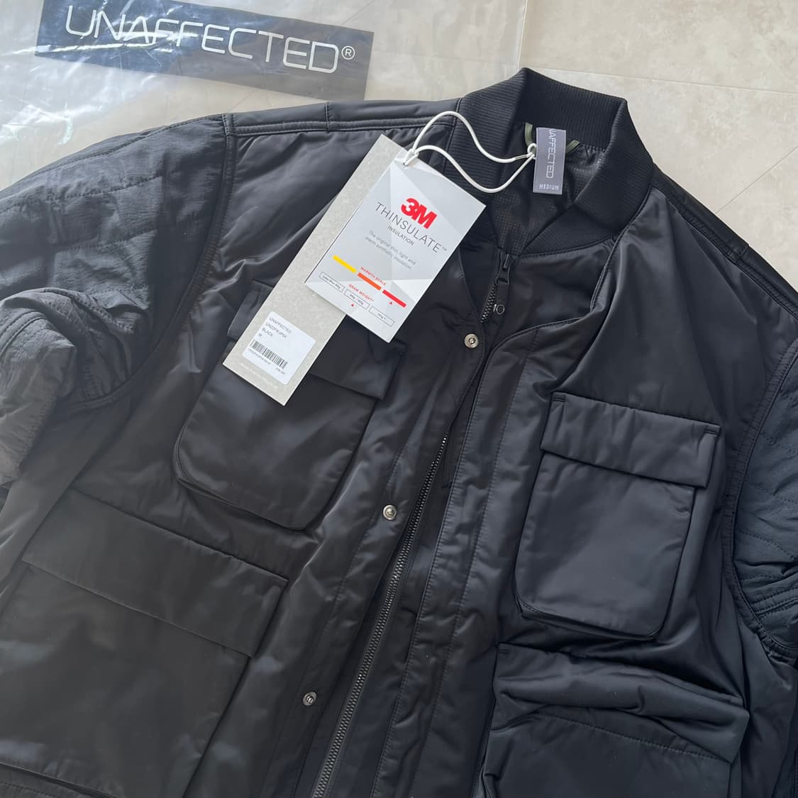 새상품)언어펙티드 패디드 레이어드 플라이트 자켓 블랙 상품이미지2