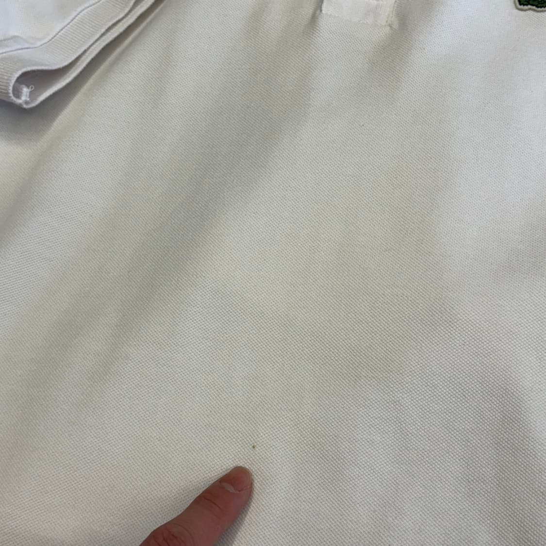 5(L) 라코스테 슬림핏 화이트 카라 반팔티 상품이미지6
