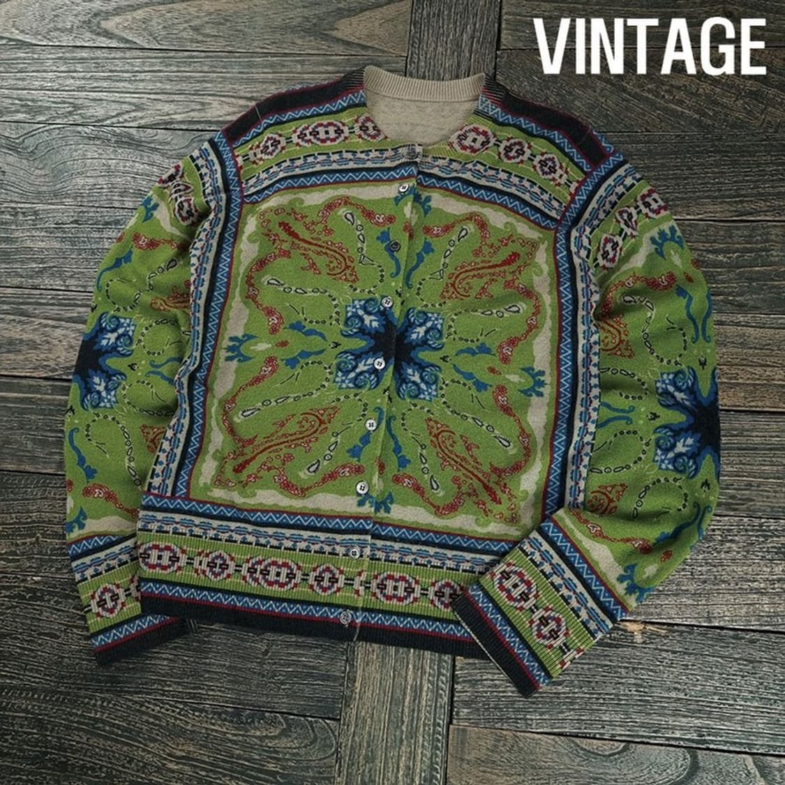 [빈티지] 에스닉 패턴 니트 가디건 M19114 상품이미지1