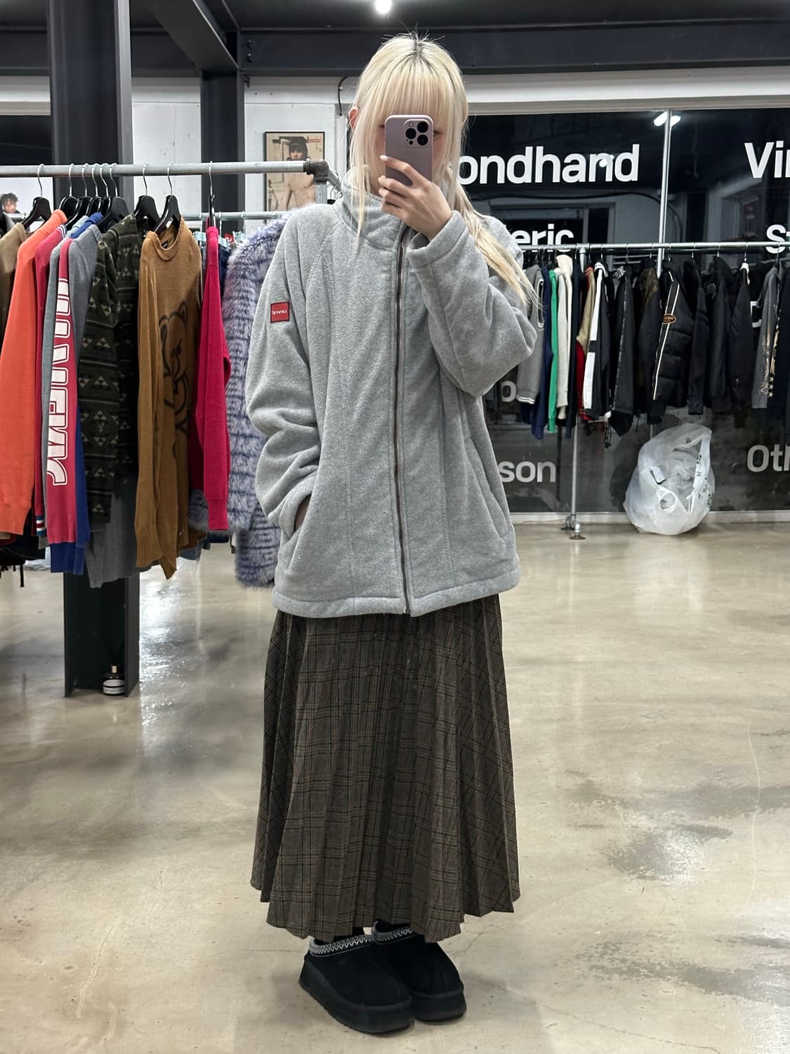 리바이스 그레이 플리스 집업 상품이미지2