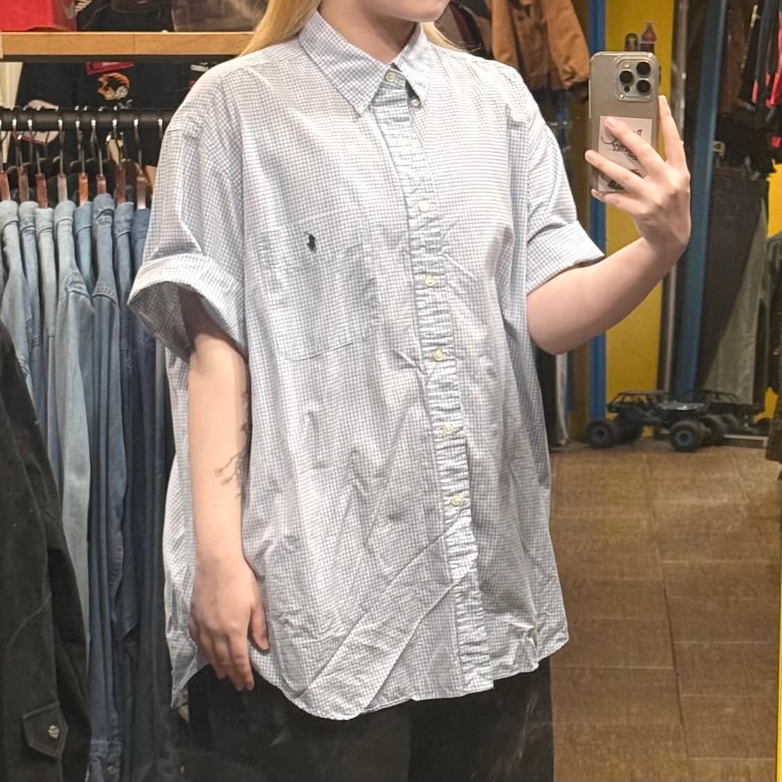 [HI] 폴로 랄프로렌 반팔셔츠 체크 스카이블루  상품이미지3