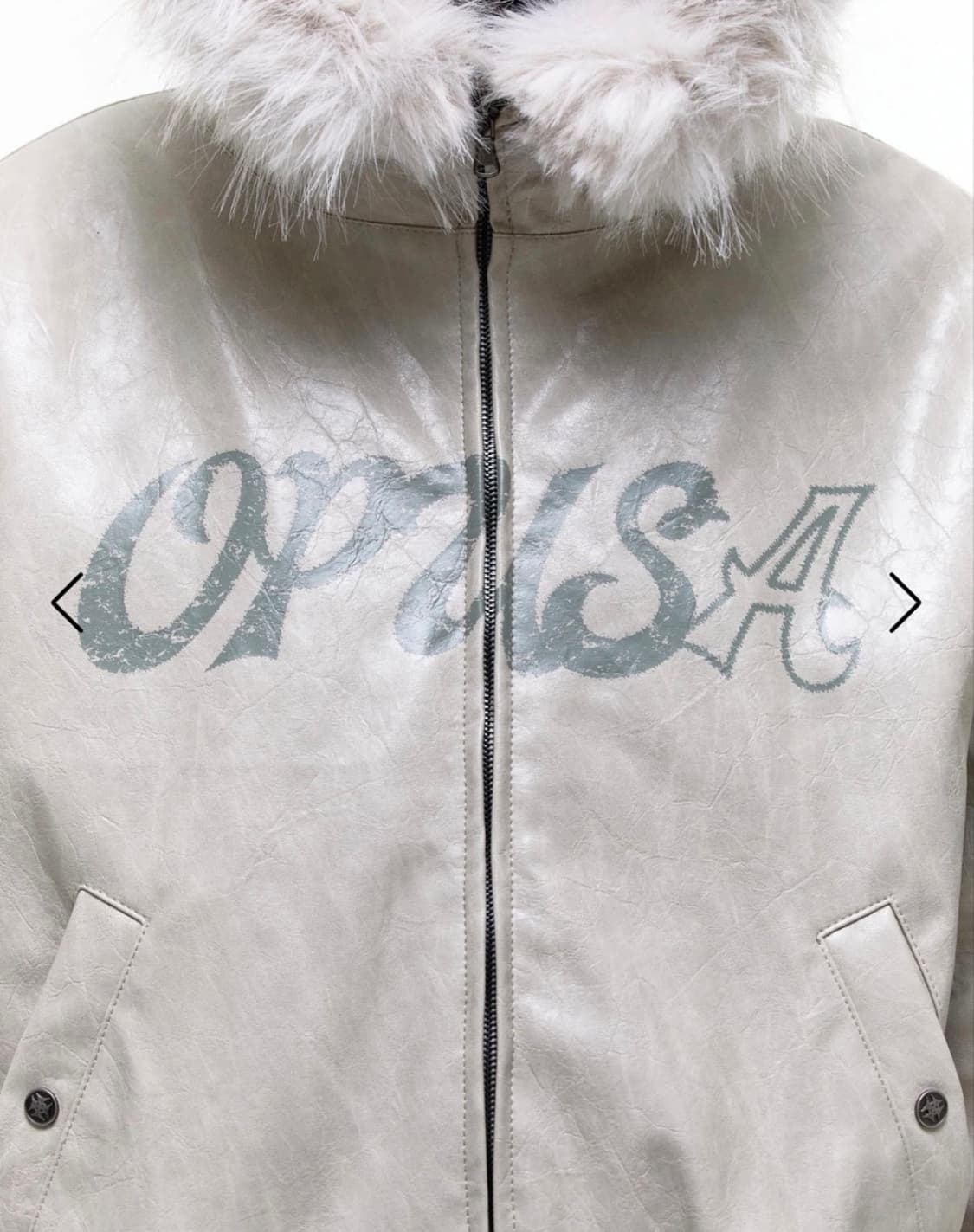 OPUS0012 OP-USA 오퍼스 후드 레더 봄버 아이보리 상품이미지4