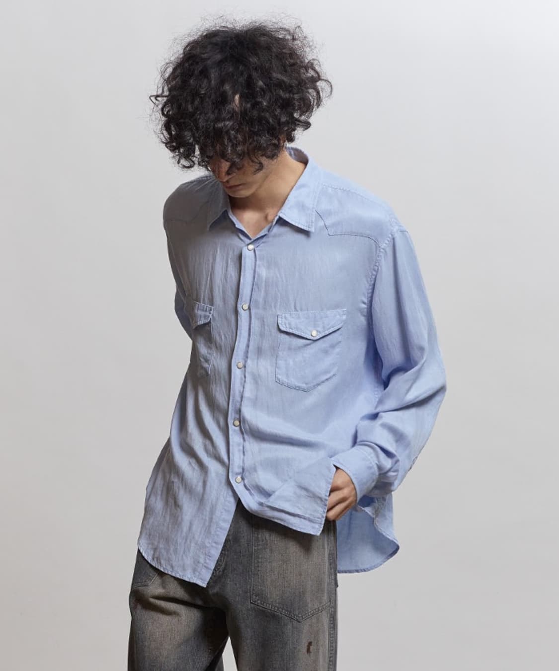 비헤비어 DYED CUPRO WESTERN SHIRTS 상품이미지3