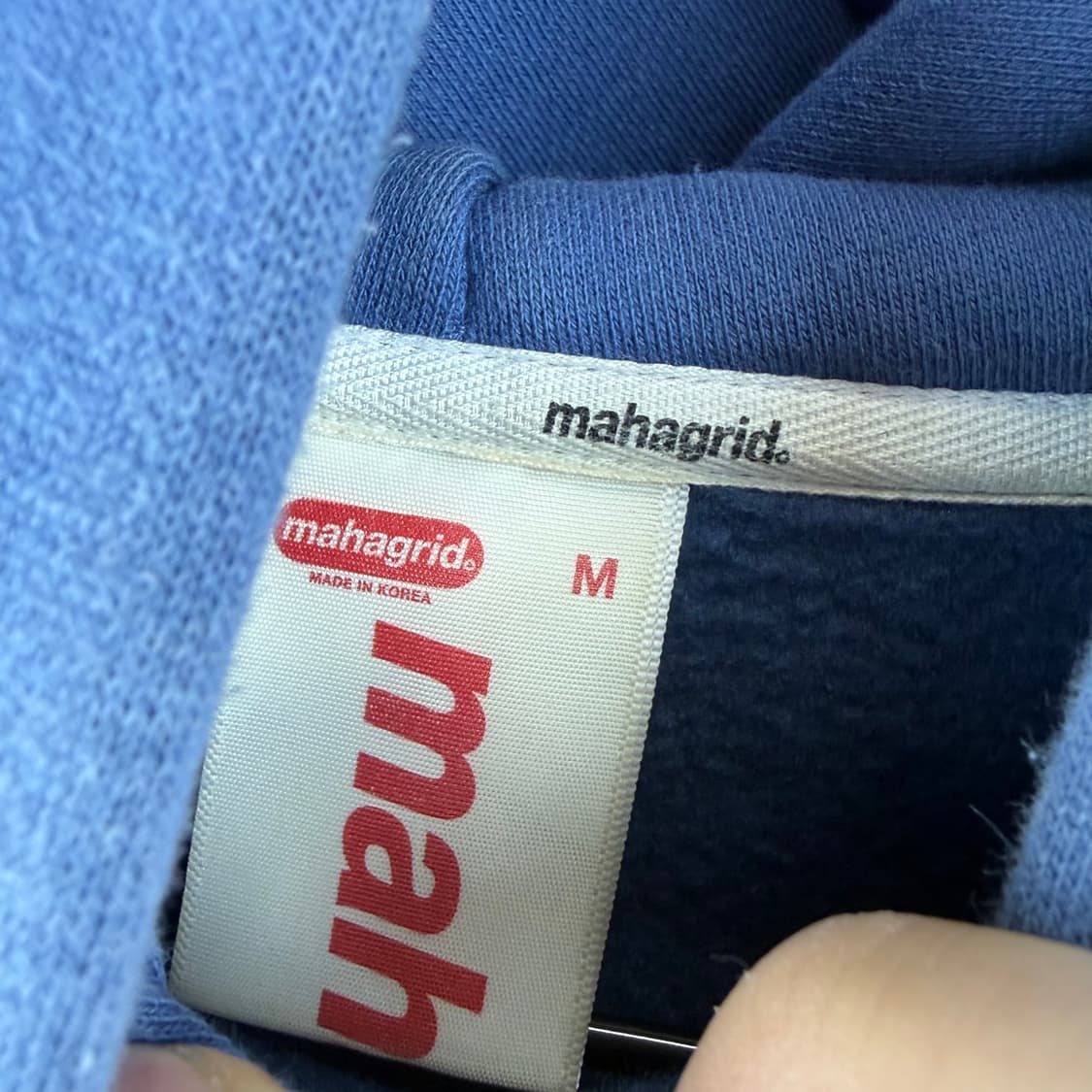 (M) 마하그리드 로고 후드 티 블루 상품이미지3