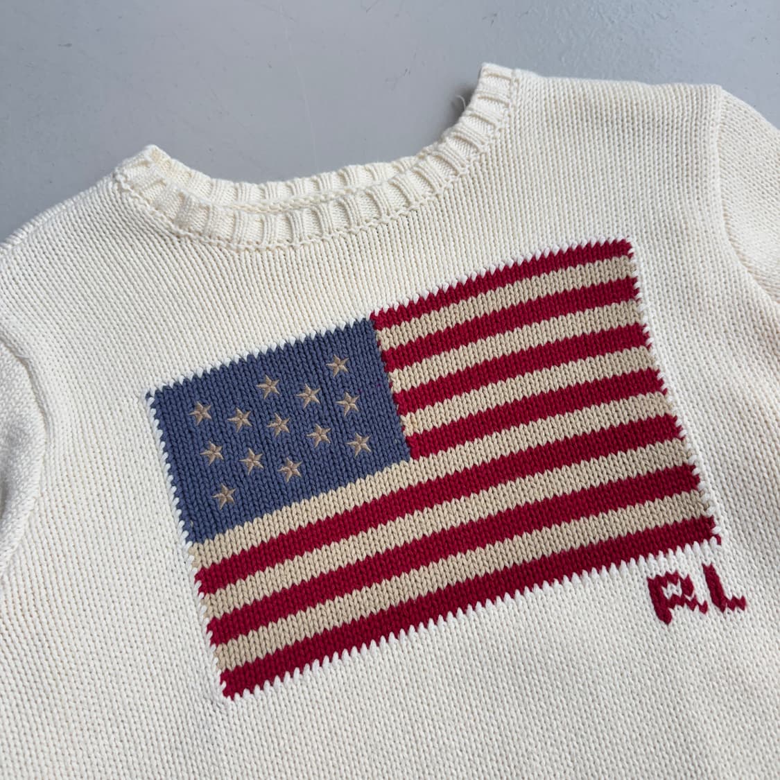 폴로 신형 성조기 빅로고 니트 아이보리 상품이미지3