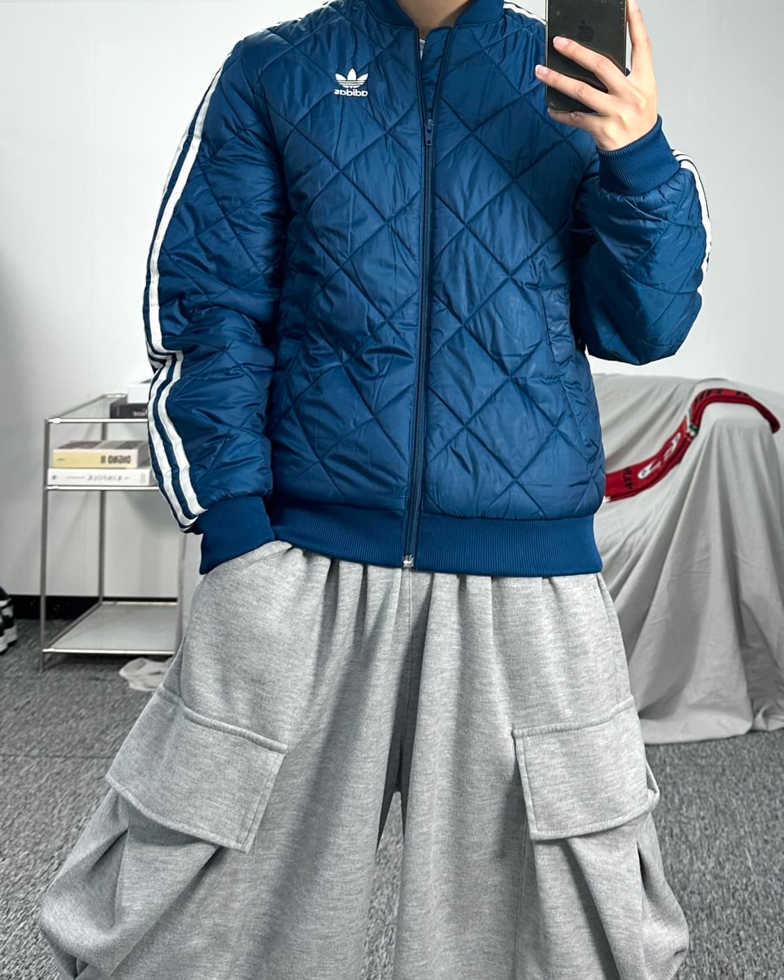 아디다스 슈퍼스타 퀄팅 경량 패딩 S 상품이미지3