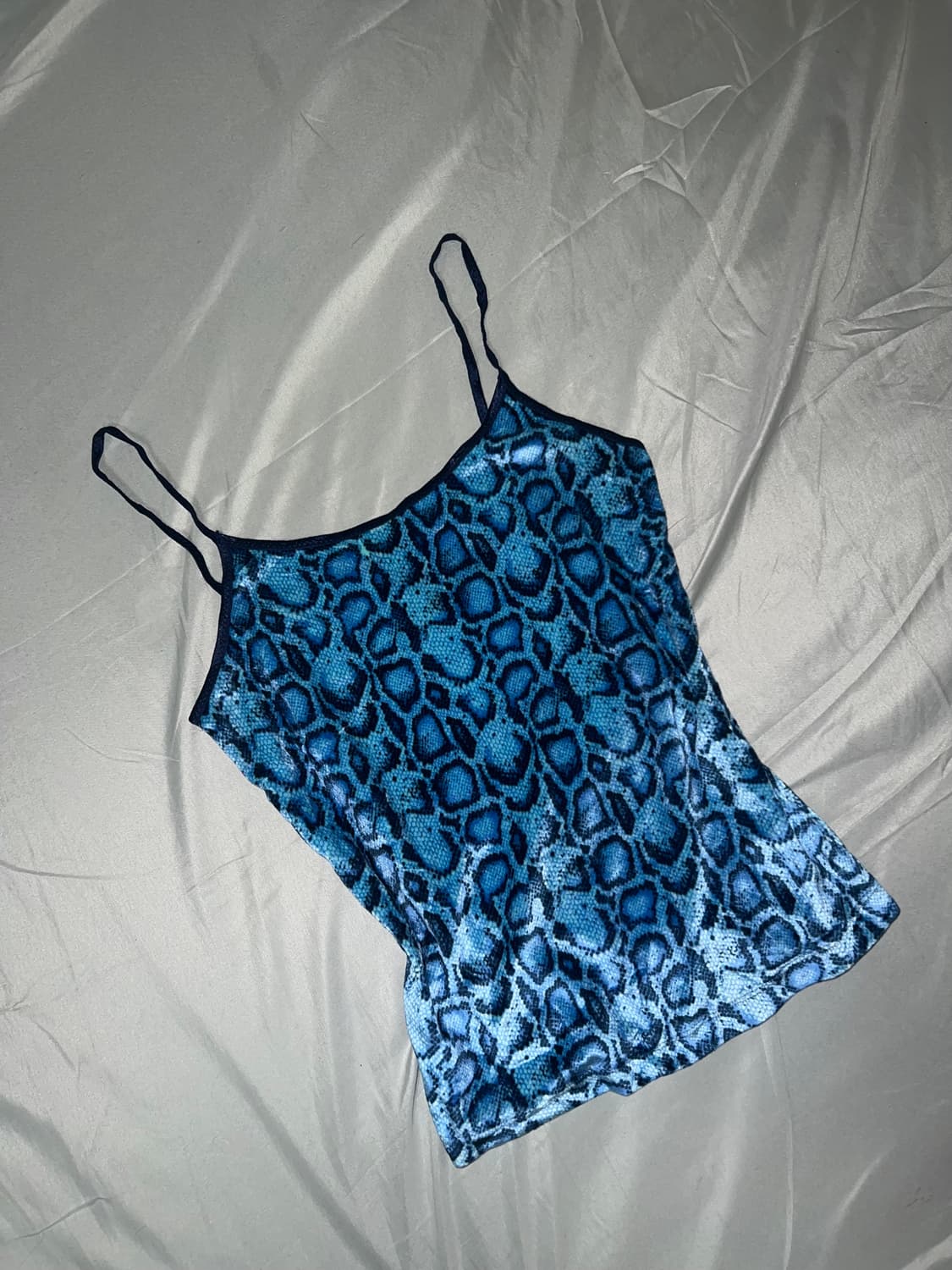 ✨vintage velvet blue python sleeveless✨ 상품이미지1