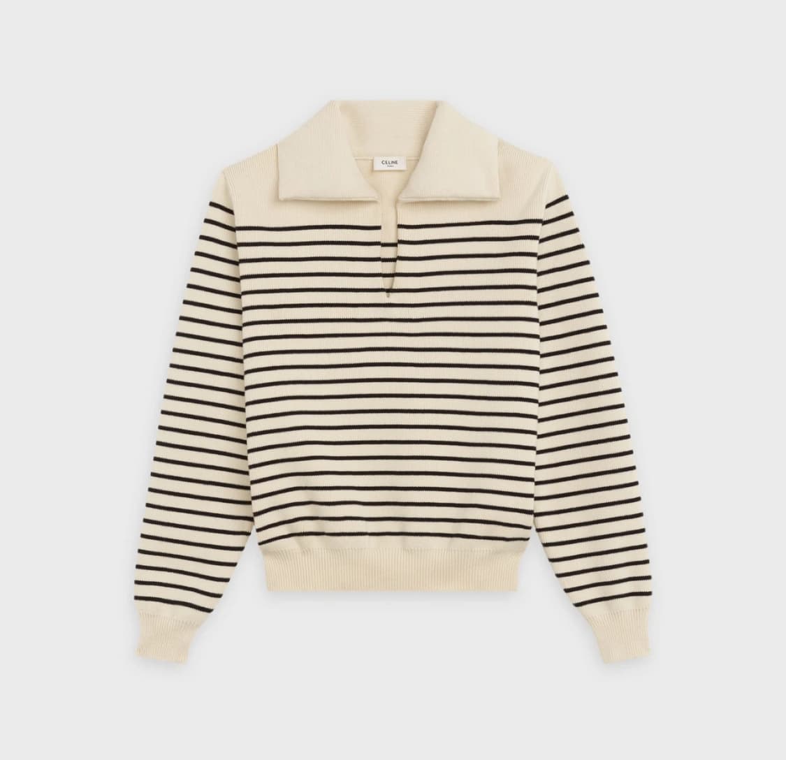 [박보검님 착용] 셀린느 마린 오픈카라 스웨터 상품이미지3