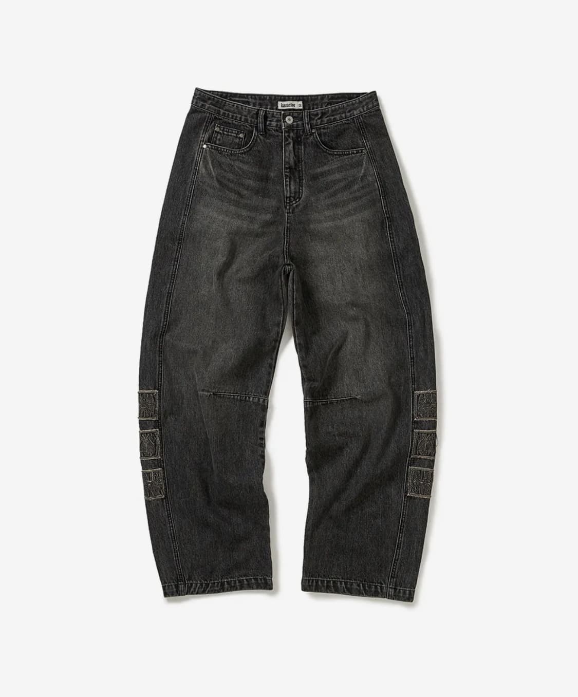 [00] 카락터 빈티지 엠블럼 데님 팬츠 블랙 00 상품이미지1