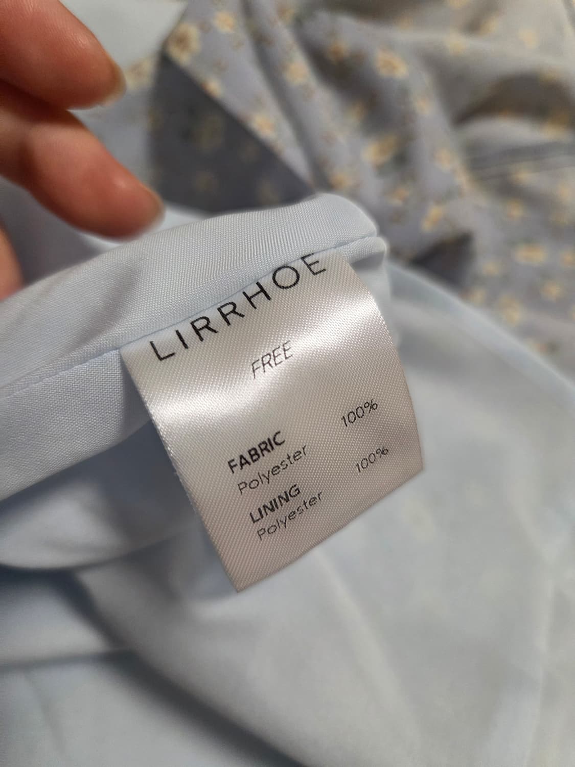 리로에 플라워 셔링 미니 드레스 원피스 하늘색 상품이미지3