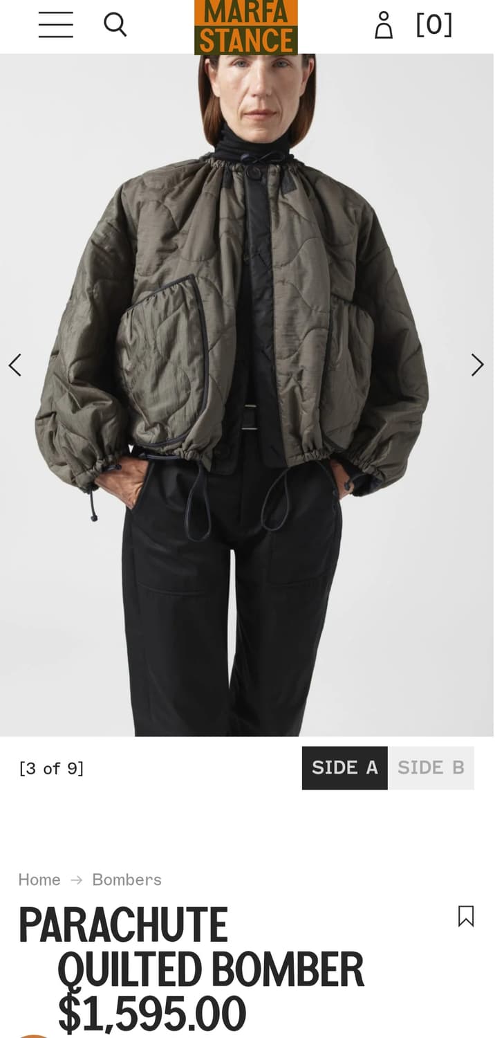 한섬 마르파스탠스 파라슈트 퀼팅 봄버 재킷 xs~s 상품이미지7