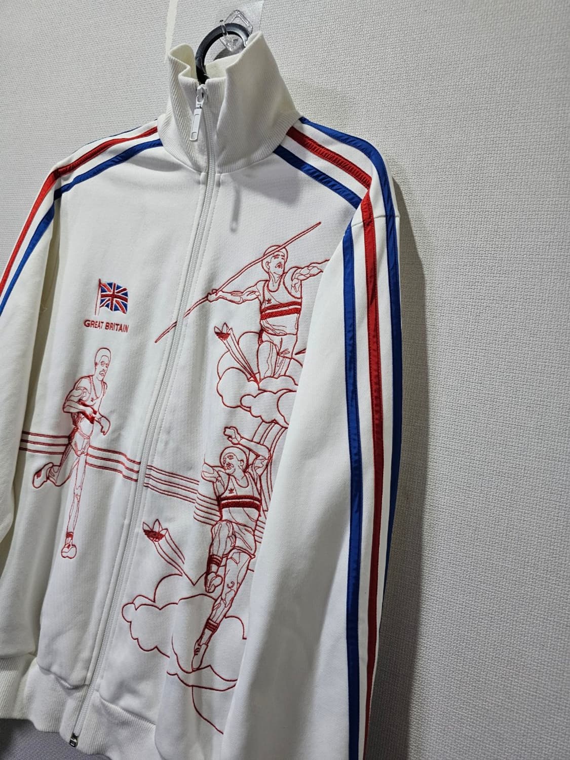 아디다스 영국 톰슨 화이트 트랙탑 저지 져지집업 95/M 상품이미지2