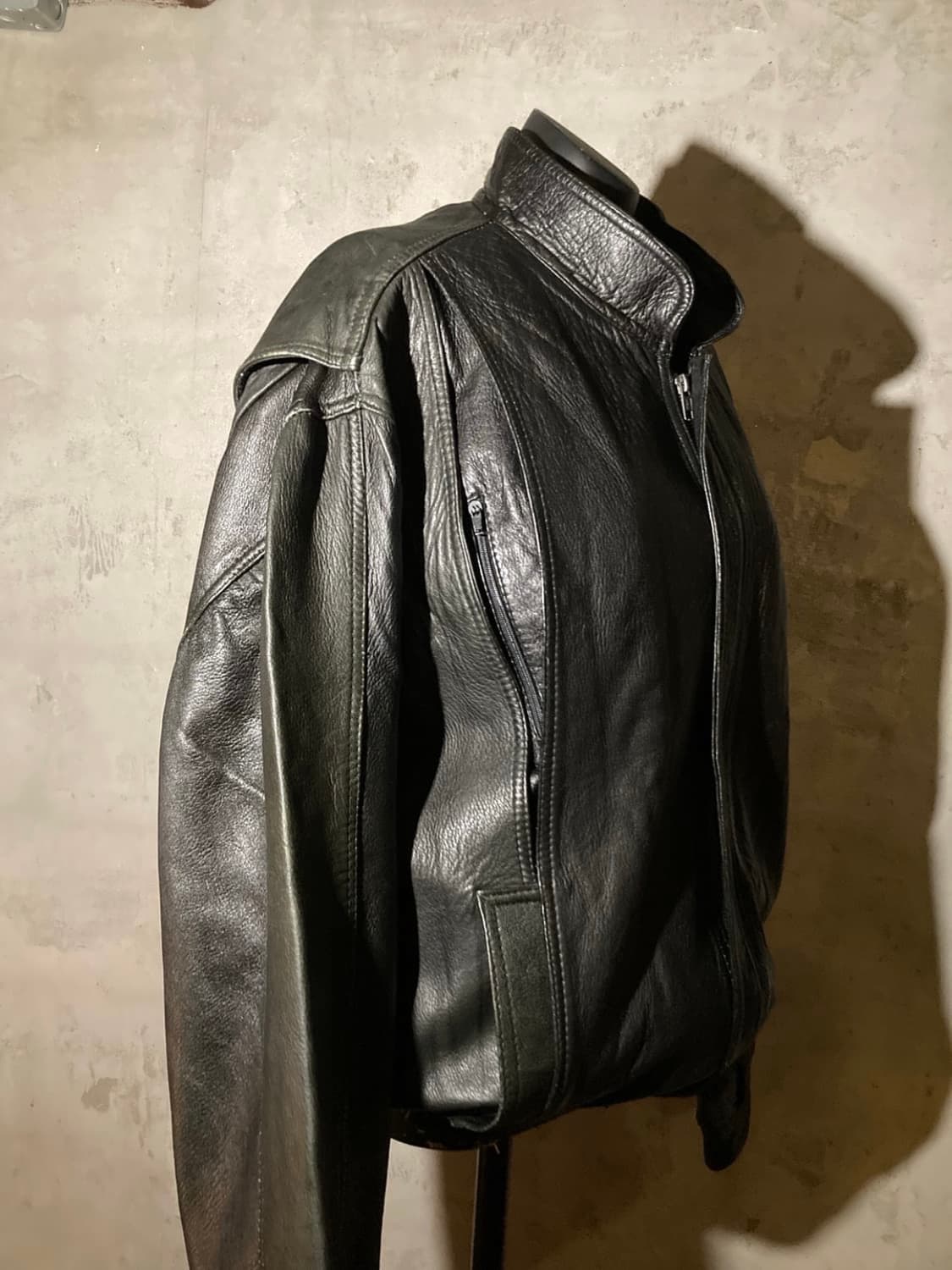 90‘s 독일 빈티지 절개 레더 자켓 상품이미지3