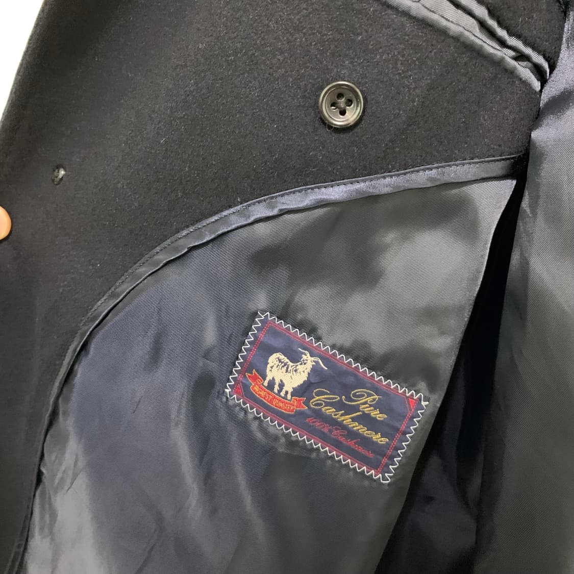 jpn 캐시미어 100% 버튼 하프코트 블랙 L 상품이미지10