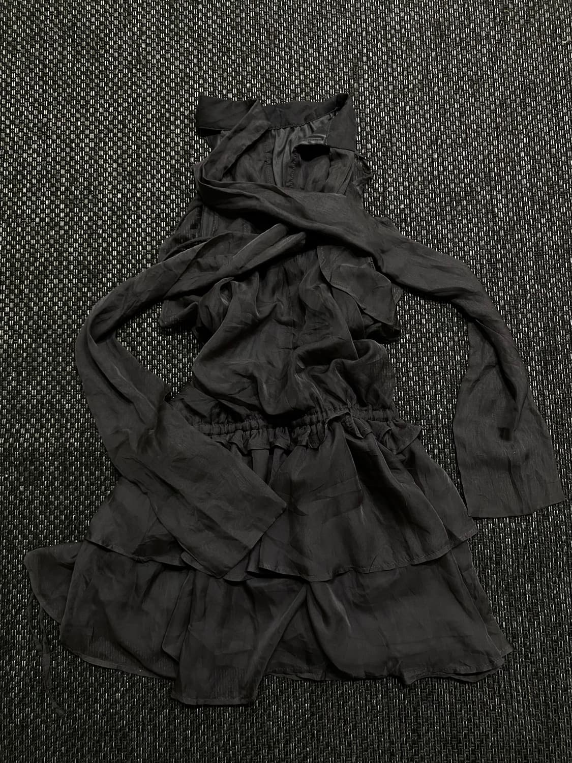 2000s style Frill Detail Grey Top 상품이미지3