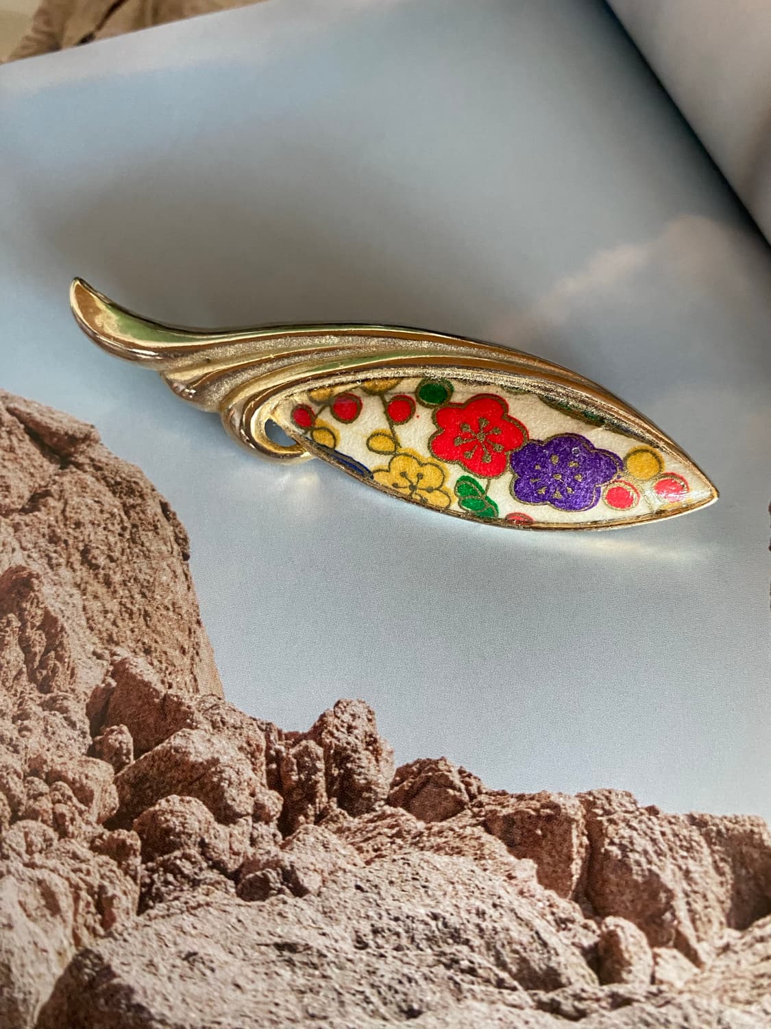 빈티지 플라워 컬러 브로치 상품이미지2