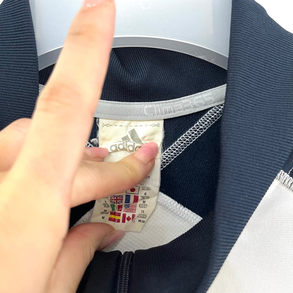 아디다스 화이트 네이비 풀오버 하프집업 져지 상품이미지7