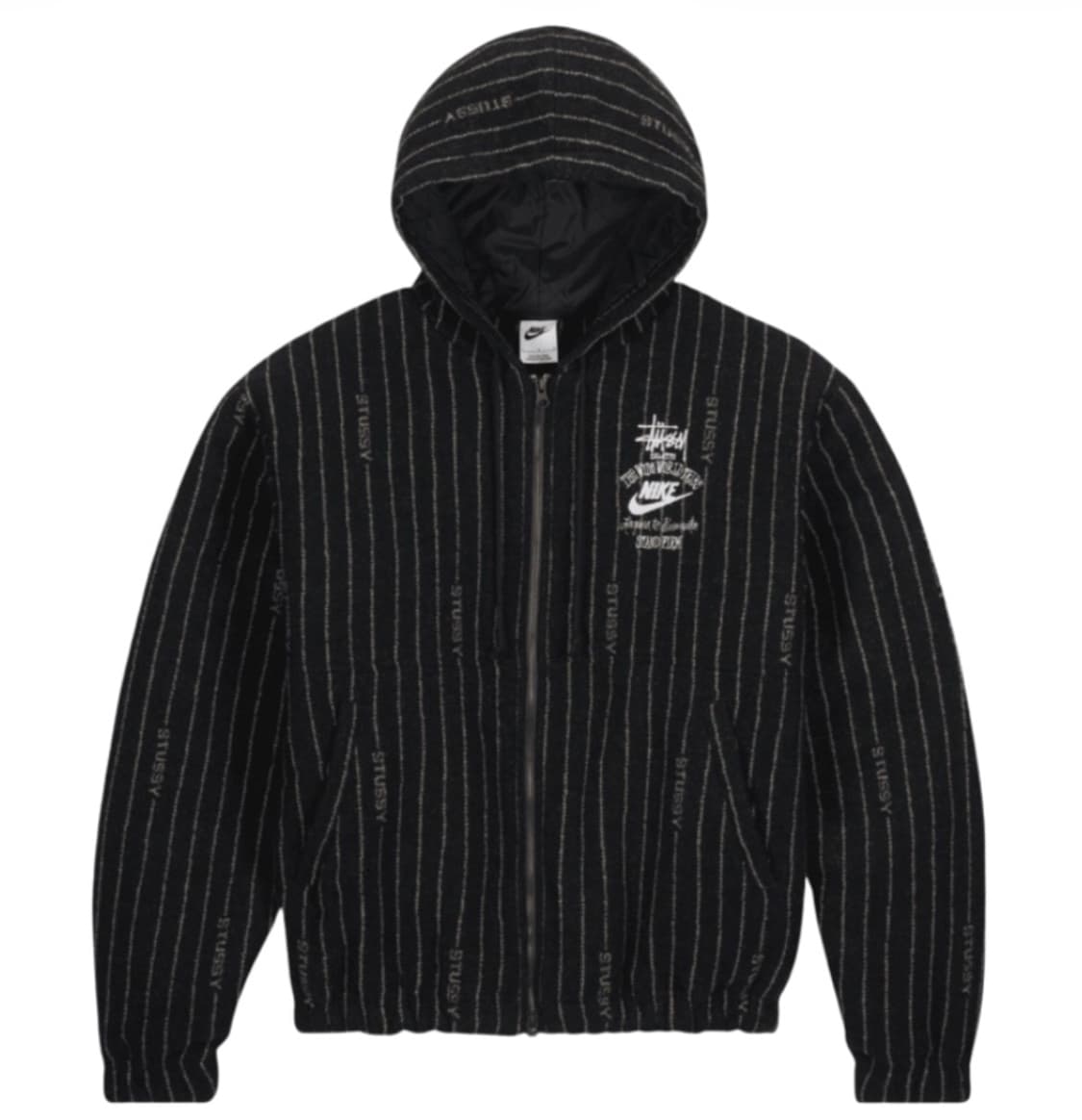 나이키 x 스투시 NRG 스트라이프 울 자켓 블랙 (L) 상품이미지1