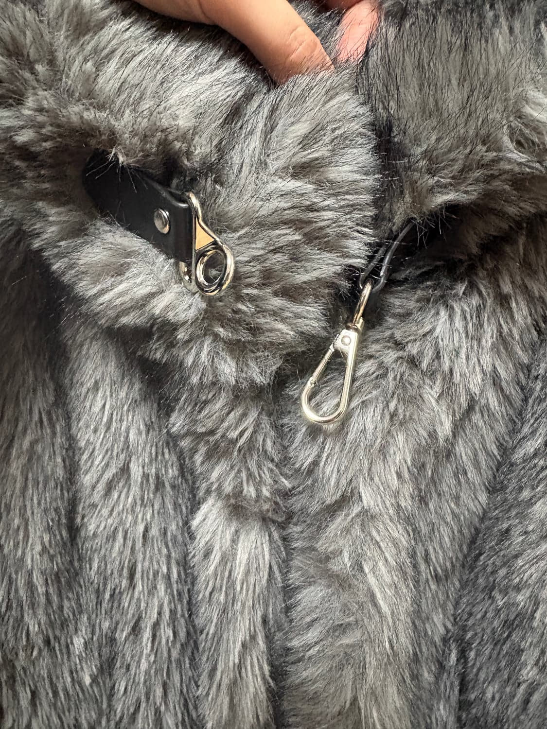 버클 롱 헤어 퍼자켓 상품이미지4