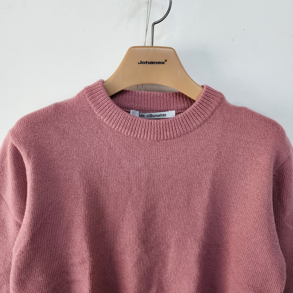 드실루엣 핑크색 반팔 니트 스웨터 상품이미지2