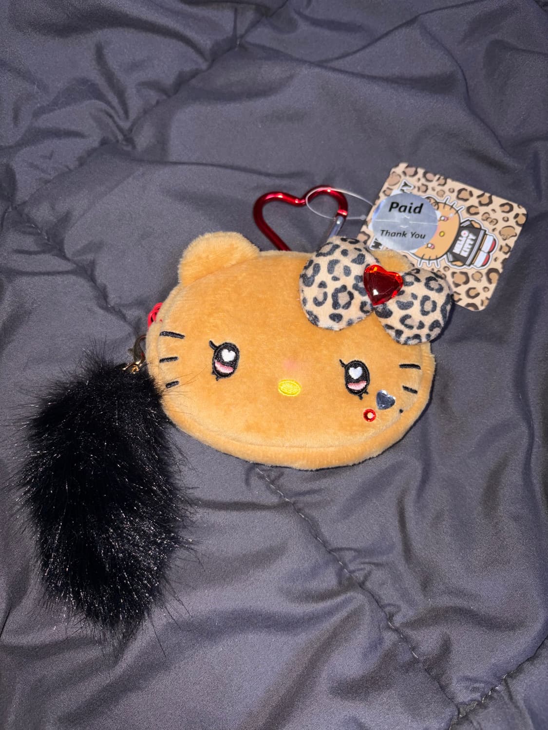 갸루키티 퍼 파우치 키링 (일본 정품) 상품이미지1