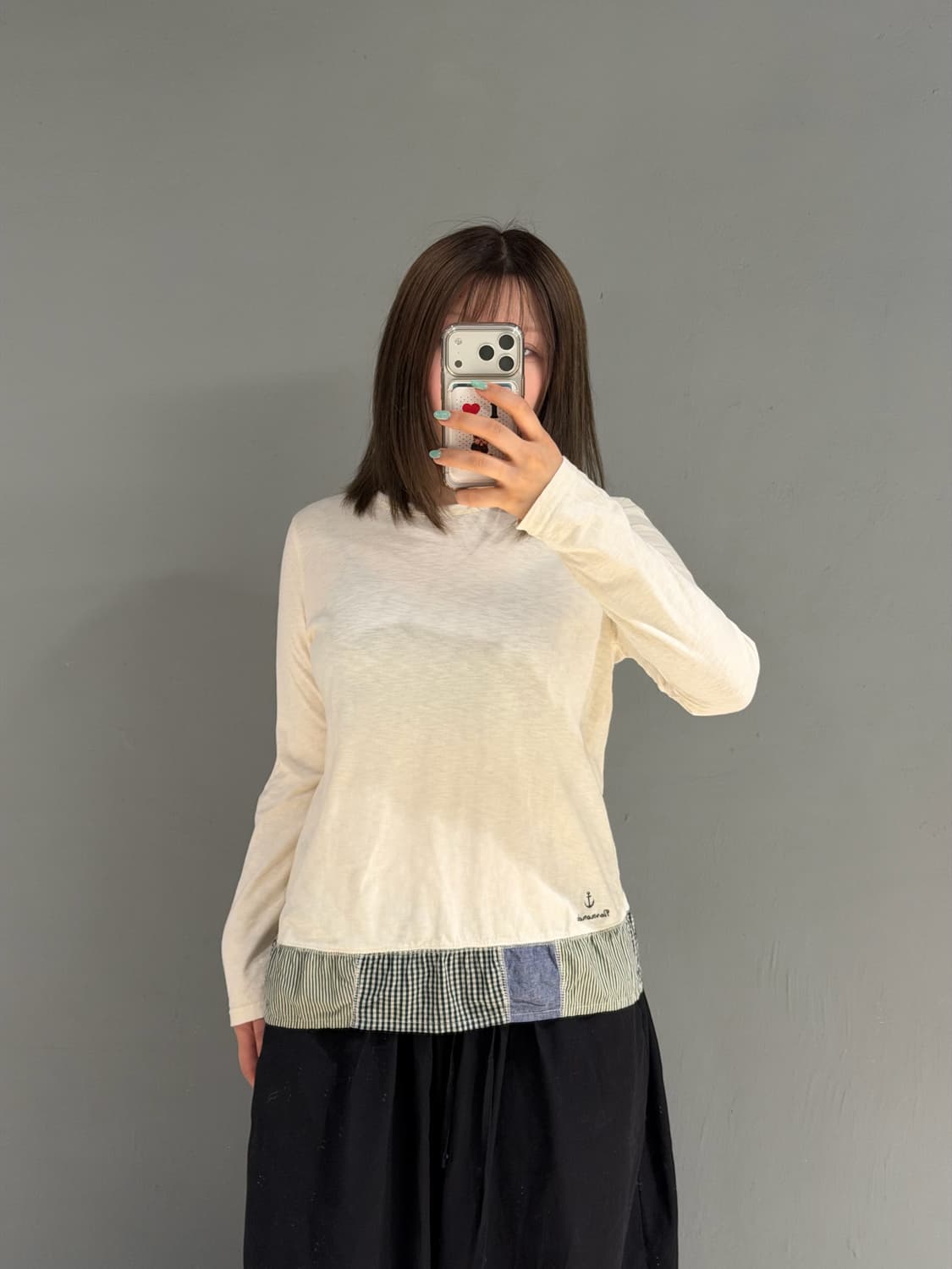 patchwork layered detail long sleeve 상품이미지2