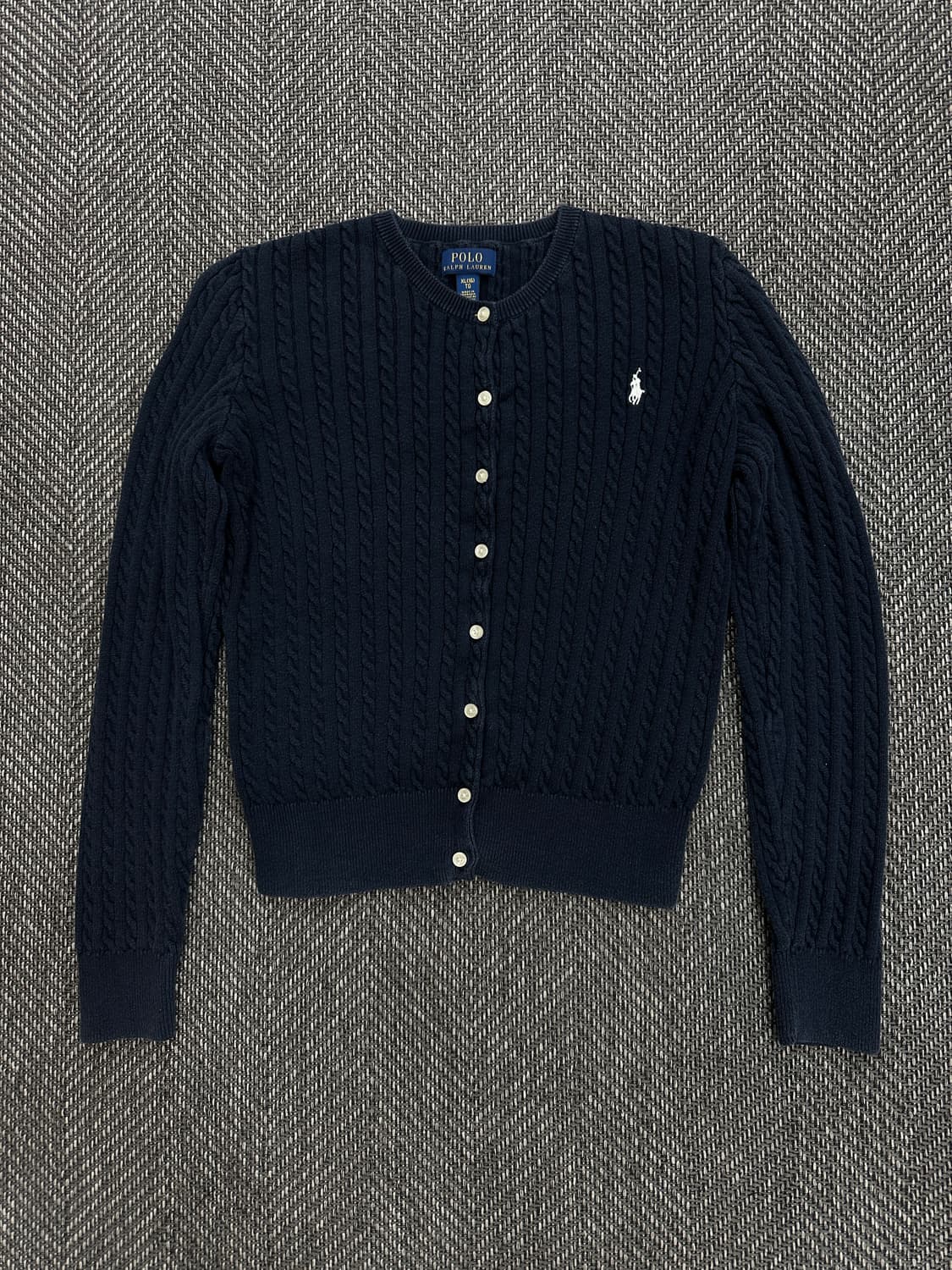폴로 니트 가디건 네이비 상품이미지1