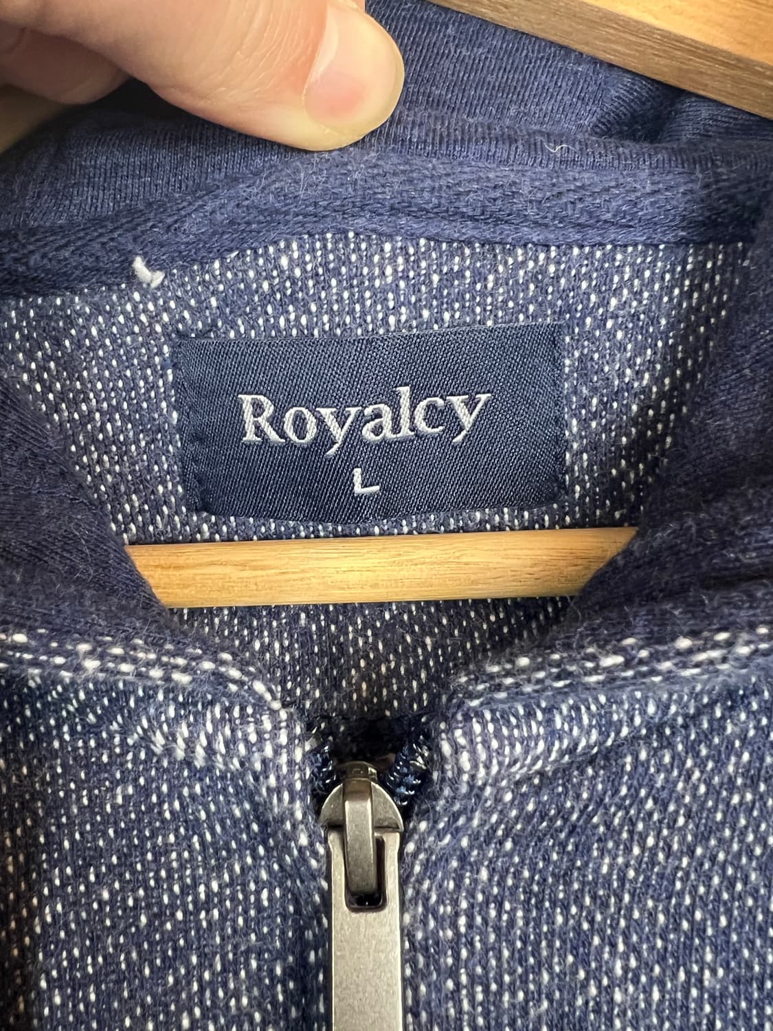 JPN Royalty 네이비 패턴 후드 집업 L 상품이미지3