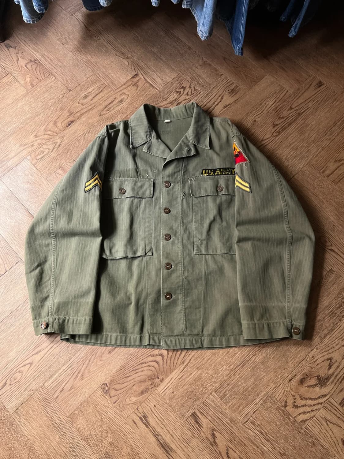 [38R]40's 오리지널 U.S ARMY M-47 HBT 셔츠 상품이미지1