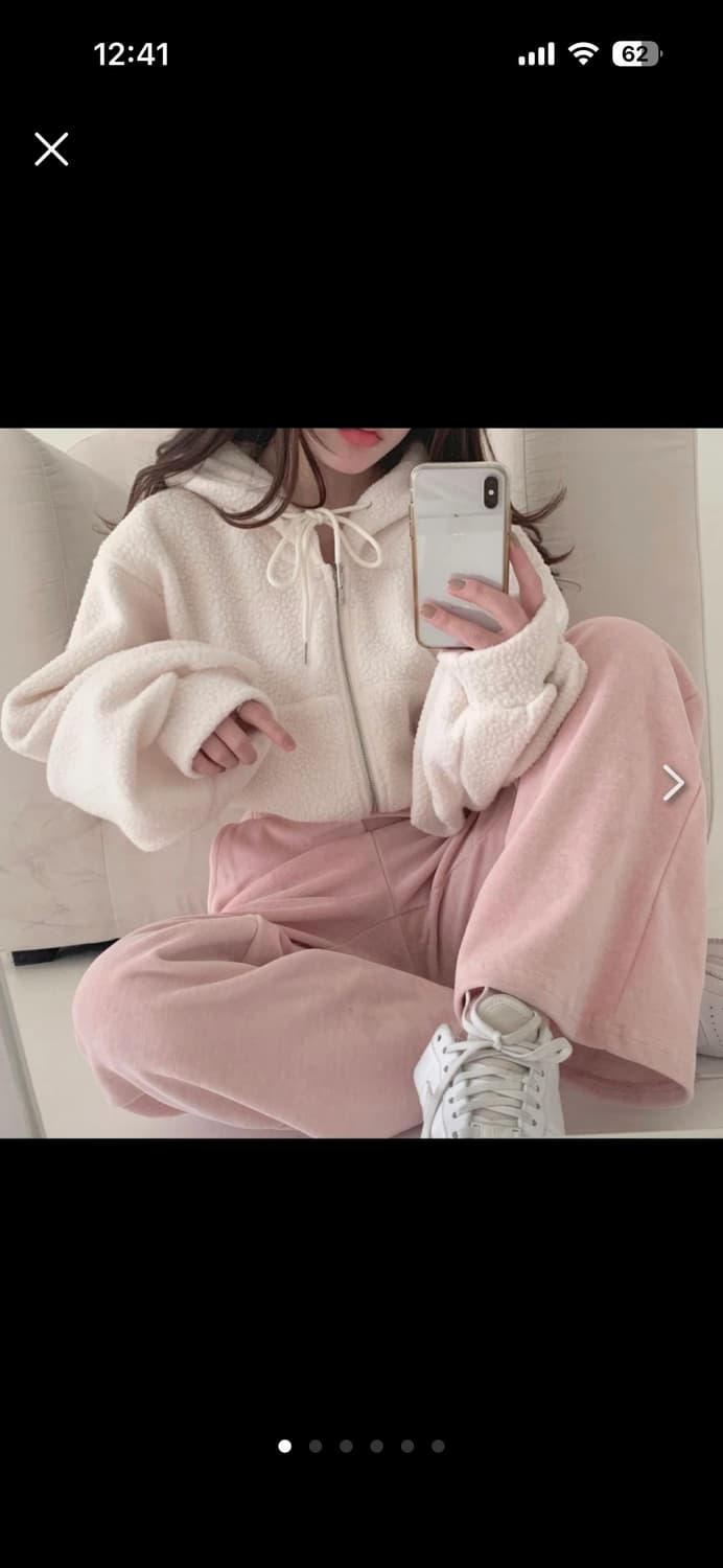 미니포에 벨로아 롱 트레이닝 팬츠 핑크 단종 상품이미지1