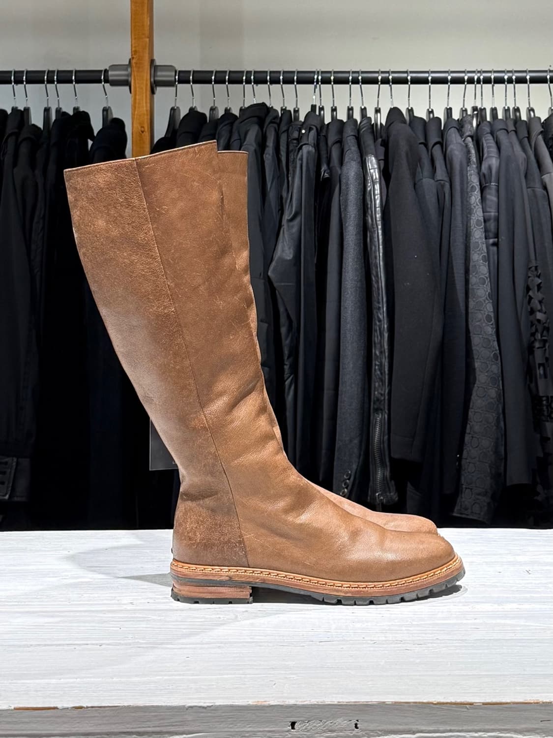 메종 마틴 마르지엘라 브라운 레더 롱 부츠 상품이미지4