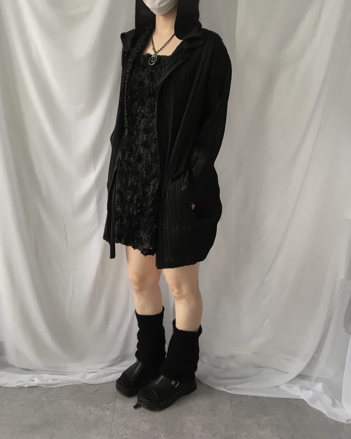 Fairy hood point pleats zip up 상품이미지9
