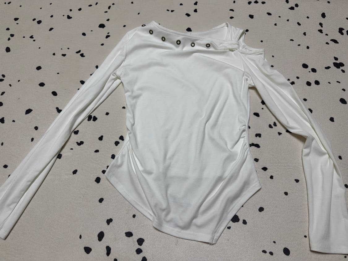 쉬인 비대칭 원숄더 긴소매 티셔츠 상품이미지3