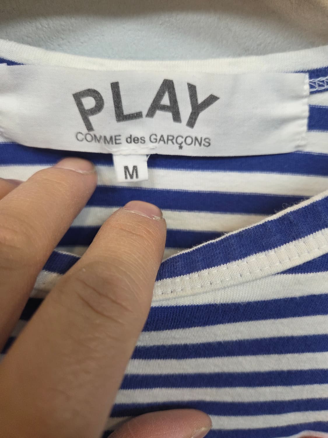 꼼데가르송 스트라이프 블루 롱슬리브 긴팔 m 상품이미지3