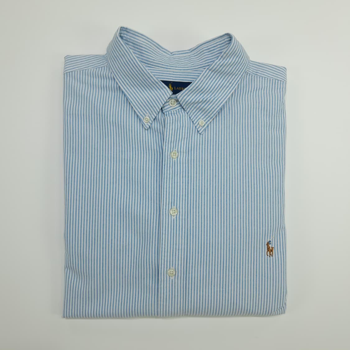 CN668 3XLT 폴로 랄프로렌 스카이블루 스트라이프 긴팔 셔츠 남방 상품이미지8
