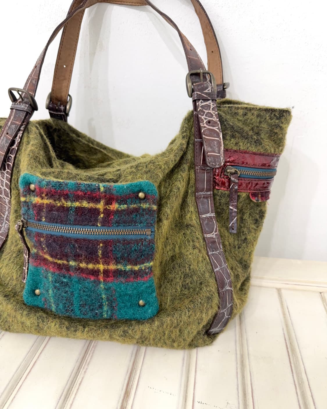Bohemian Felt Patchwork Tote Bag 상품이미지3