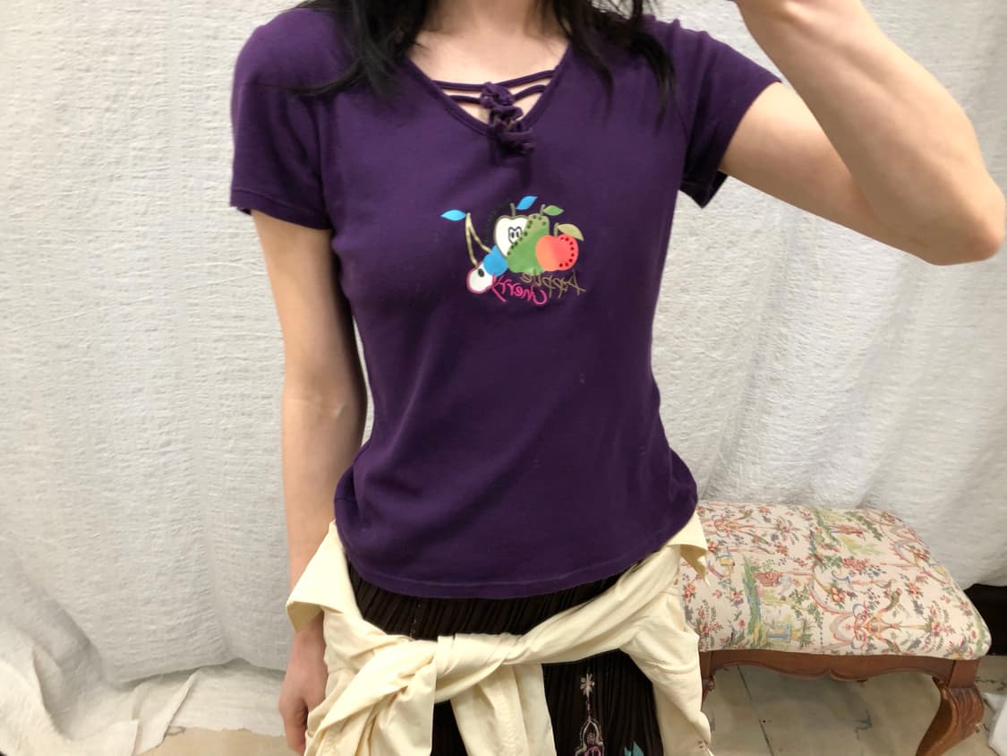 Purple tie-front tee 상품이미지3