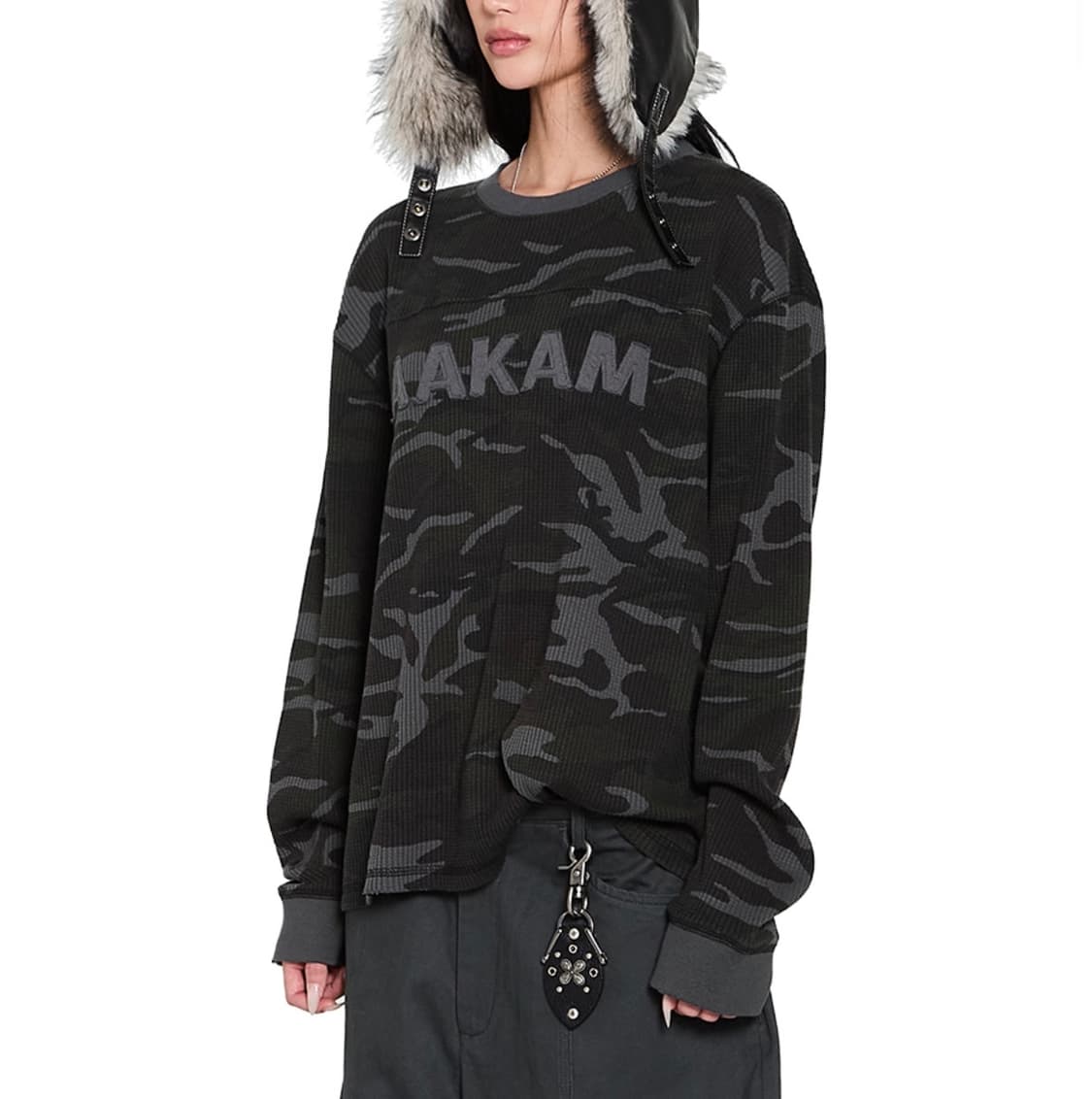 아캄 와플 카모플라쥬 롱슬리브 그레이 상품이미지2