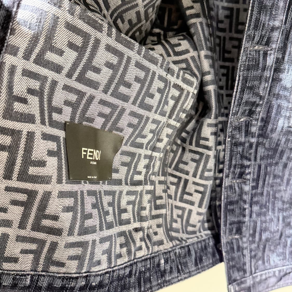 (A+/48) / 펜디FF로고 벨벳 블랙 데님 자켓 상품이미지6