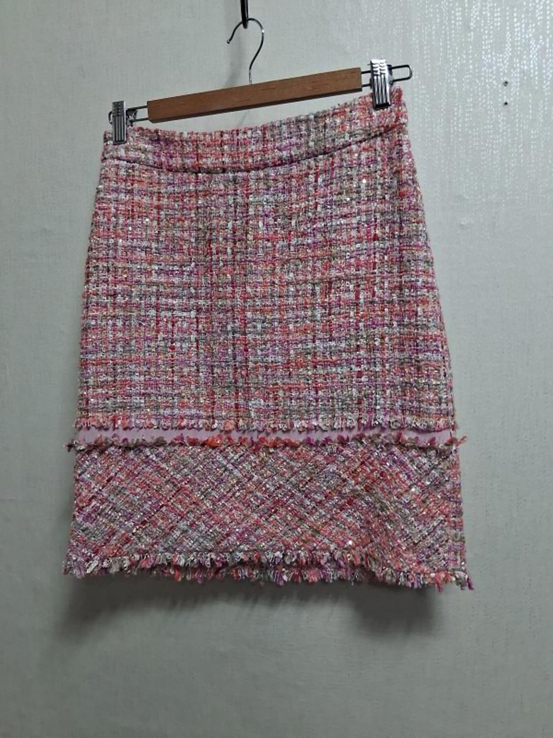 it MICHAA 잇 미샤 핑크 트위드모직 미니스커트 26 거의새거컨디션 상품이미지1