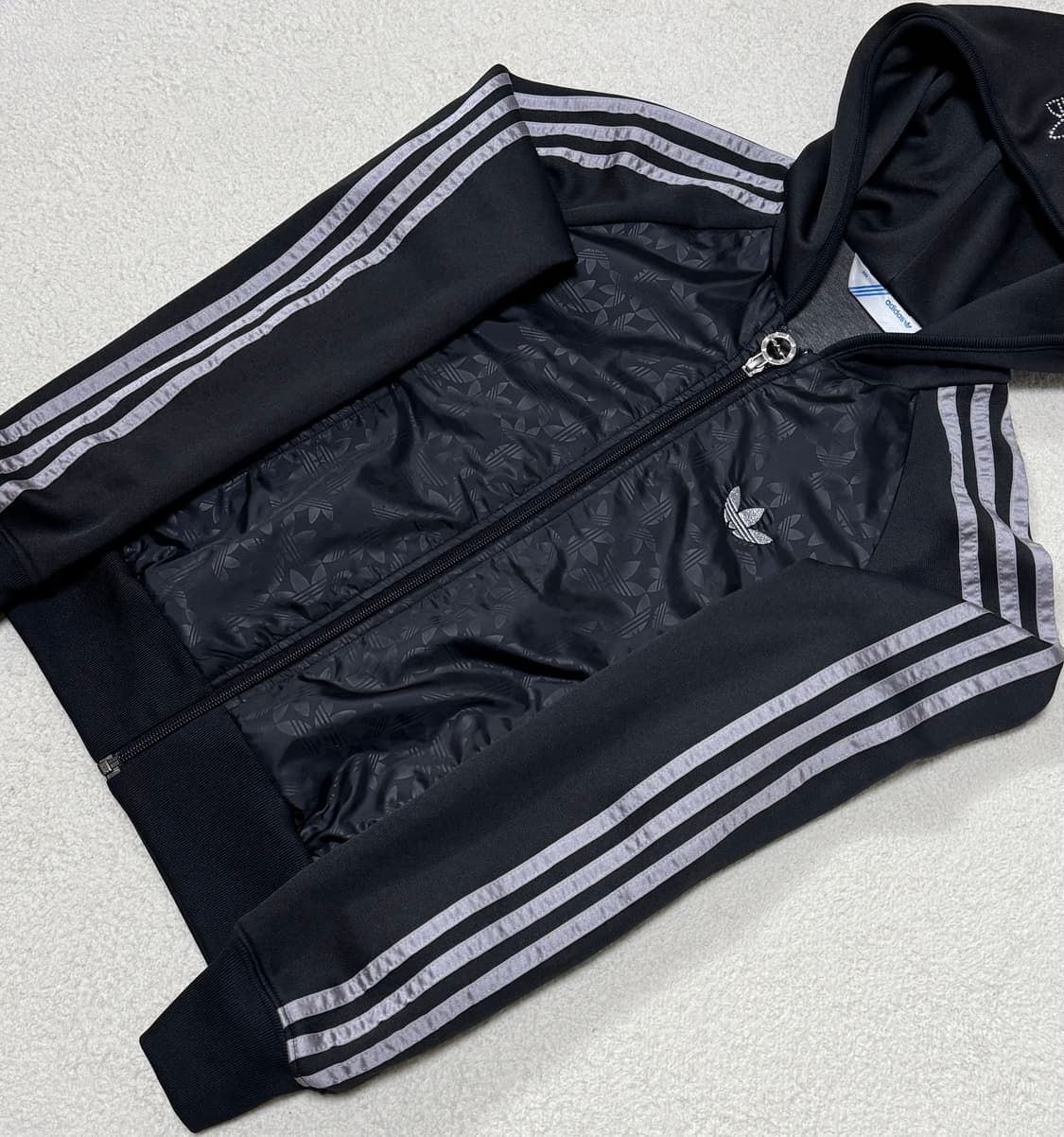 아디다스 블랙 / 실버 큐빅 후드집업  상품이미지3