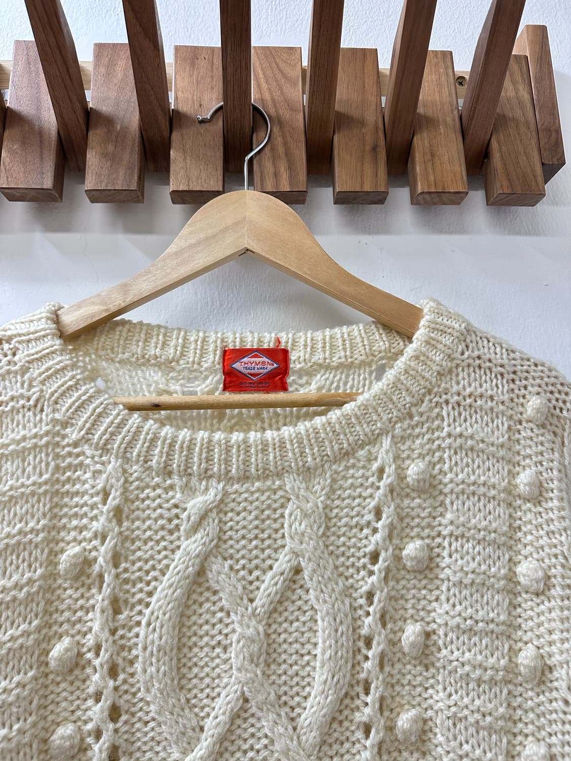 일본빈티지 방울 폼폼이 케이블 디테일 스웨터 니트 상품이미지2