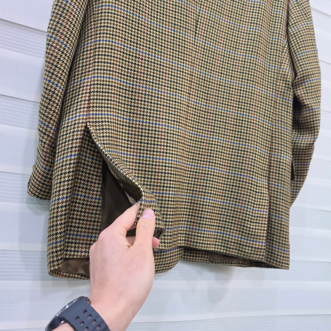 80-90s 영국산 버버리 캐시미어100 하운드투스 블레이져- M정도 상품이미지6