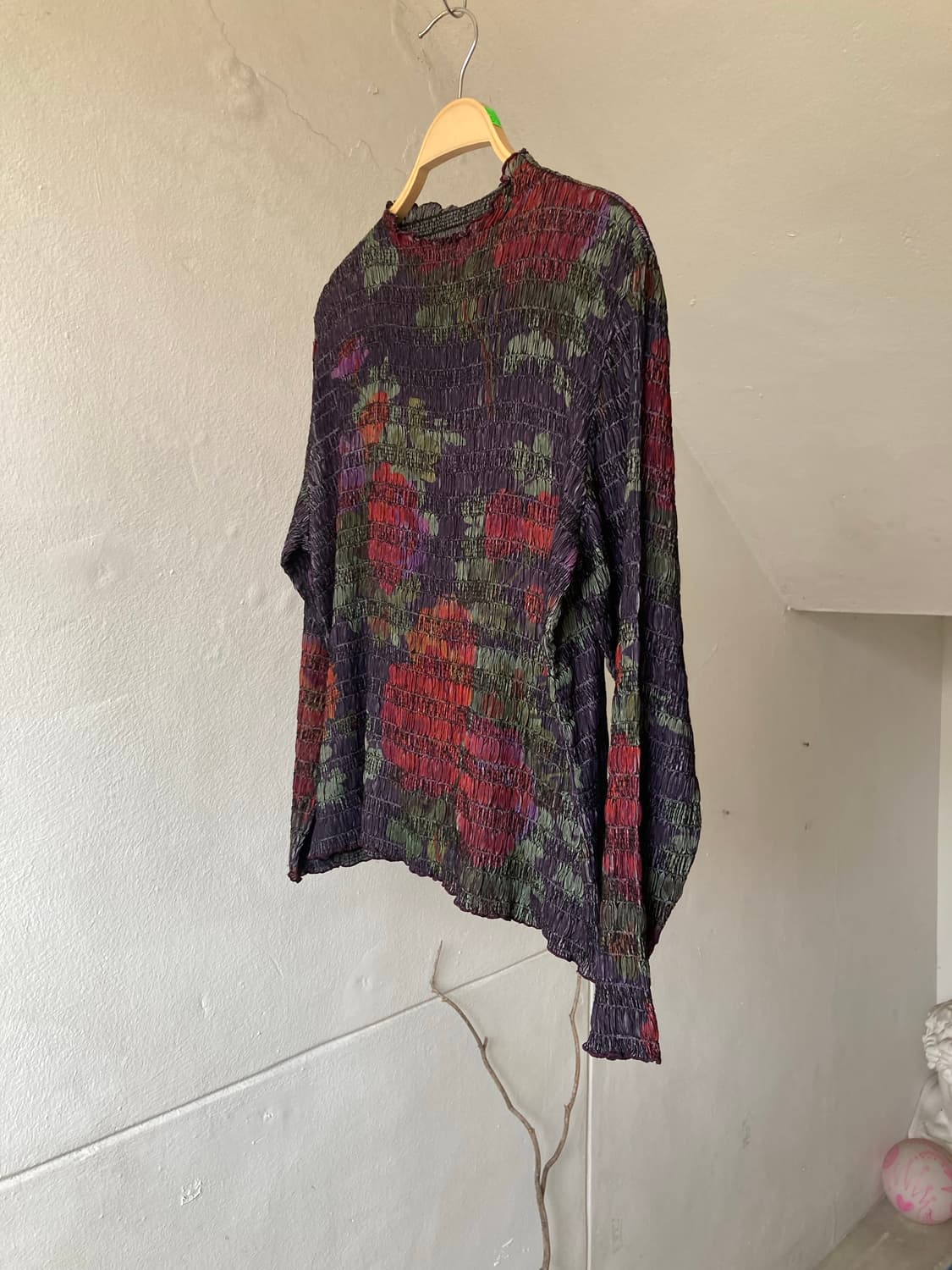 빈티지 에스닉 플라워 긴팔 블라우스 상품이미지4