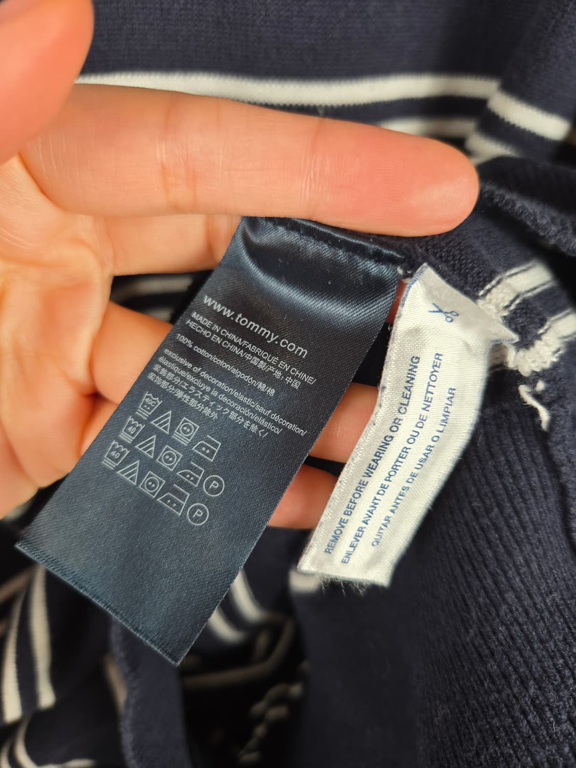 [무료배송]타미힐피거 L 남성 스트라이프 긴팔 니트 네이비 상품이미지8