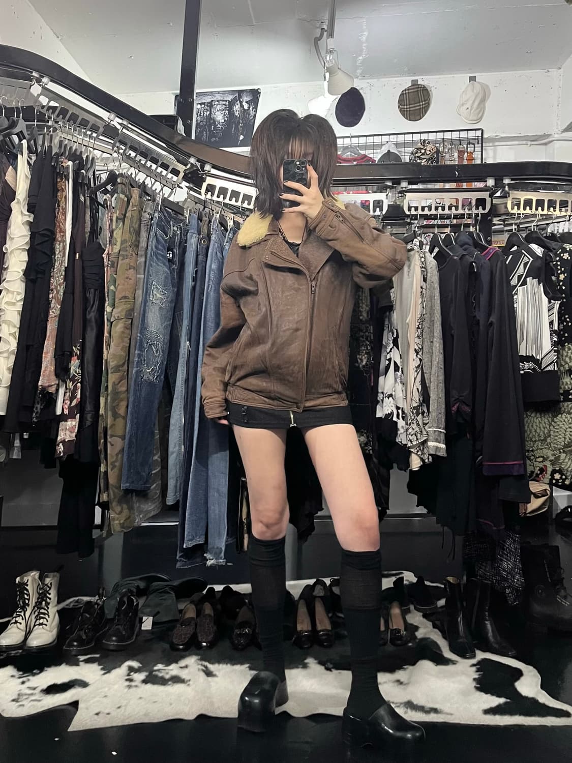브라운 소가죽 무스탕 상품이미지2
